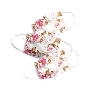 Face Mask 3 pack, flowers, accordion style